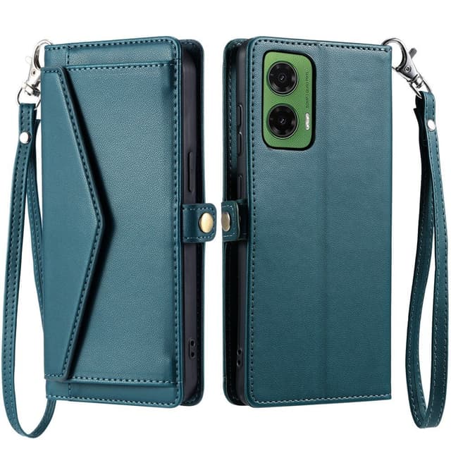 SKALO Motorola Moto G35 5G PU-Læder Envelope Flip Cover - Grøn