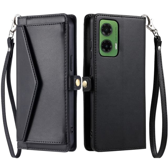 SKALO Motorola Moto G35 5G PU-Nahkakotelo Lompakkokotelo - Musta
