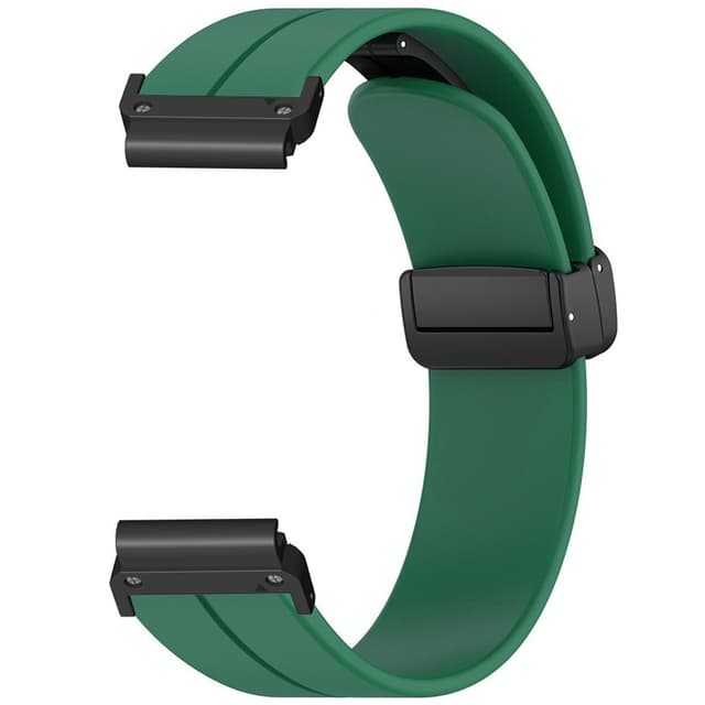 SKALO Silikonearmbånd metallspænde Garmin Fenix 7/7 Pro 47mm - Grøn