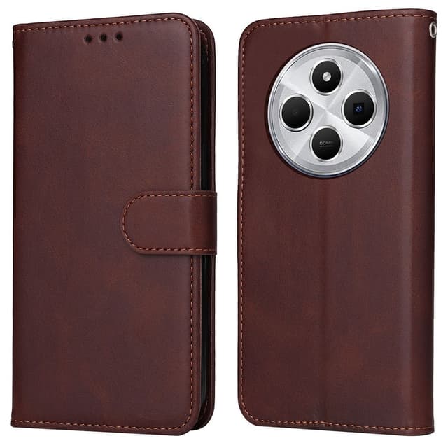 SKALO Xiaomi Redmi 14C PU-Läder Plånboksfodral - Brun