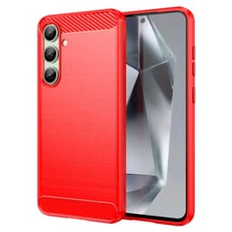 SKALO Samsung S24 FE Armor Carbon Stöttåligt TPU-skal - Röd