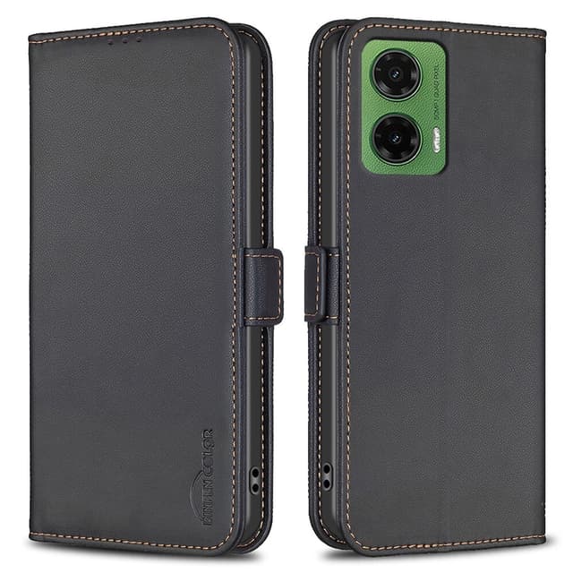 Motorola Moto G35 5G BINFEN COLOR Præget Flip Cover - Sort