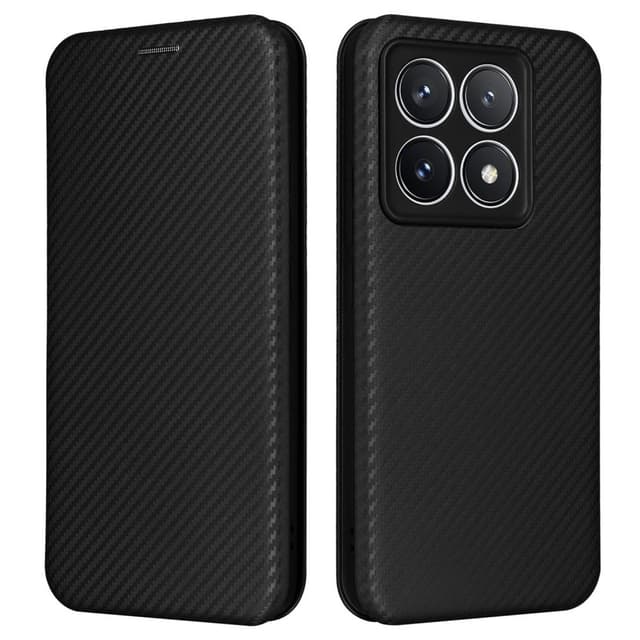SKALO Xiaomi 14T Pro Carbon Fiber Plånboksfodral - Svart