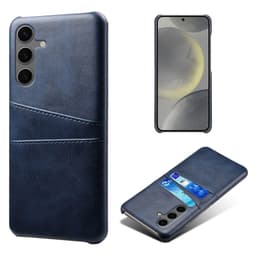 SKALO Samsung S24 FE PU-nahkainen Suojakuori Lompakolla - Sininen