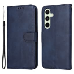 SKALO Samsung S24 FE PU-nahkainen Lompakkokotelo - Sininen