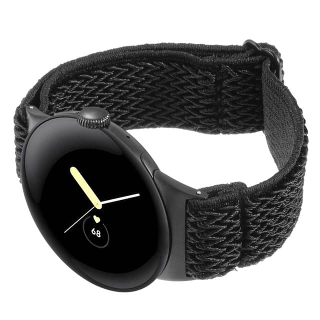 SKALO Punottu nailonranneke Google Pixel Watch / Pixel Watch 2 - Musta