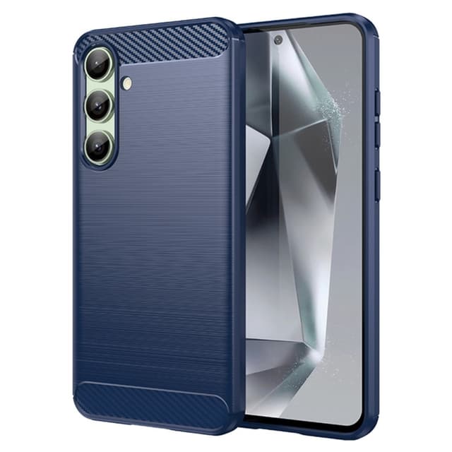 SKALO Samsung S24 FE Armor Carbon Stødsikker TPU-cover - Blå