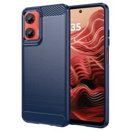 SKALO Motorola Moto G35 5G Armor Carbon Stöttåligt TPU-skal - Blå