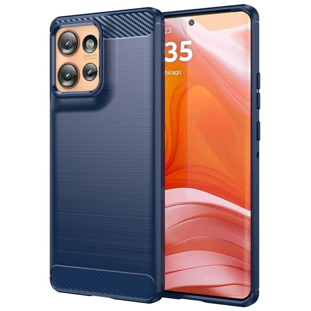 SKALO Motorola Edge 50 5G Armor Carbon Stødsikker TPU-cover - Blå
