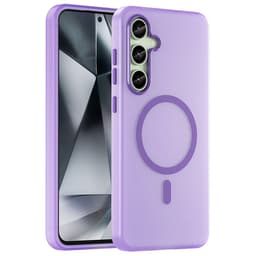 SKALO Samsung S24 FE Matt Translucent Hybrid Skal - Mörklila