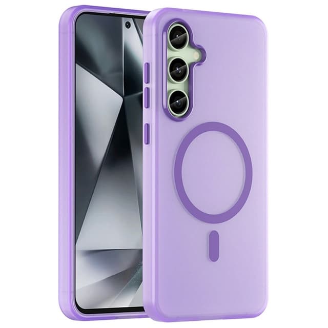 SKALO Samsung S24 FE Matt Translucent Hybrid Skal - Mörklila