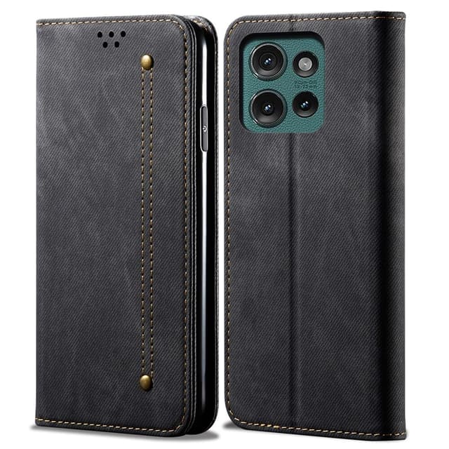 SKALO Motorola Edge 50 5G Jeans Flip Cover - Sort