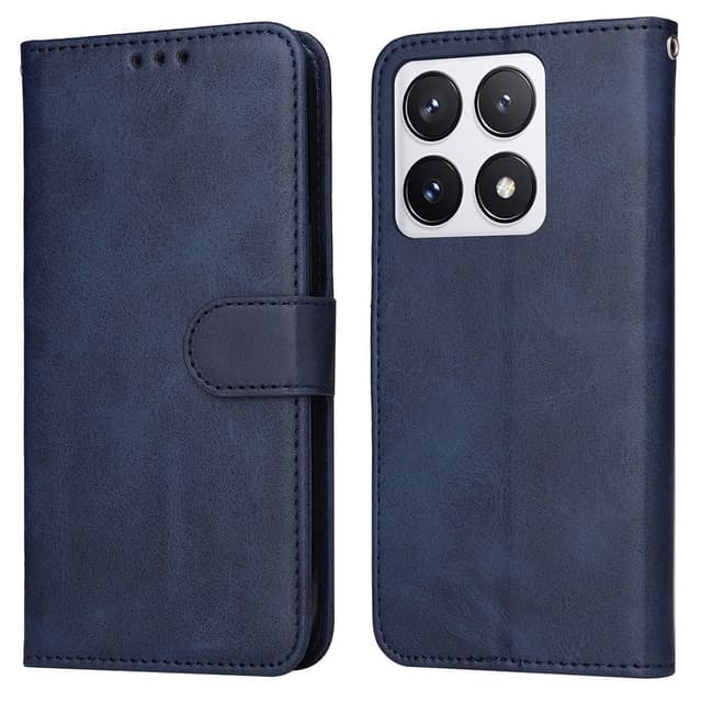 SKALO Xiaomi 14T Pro PU-Läder Plånboksfodral - Blå