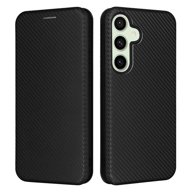 SKALO Samsung S24 FE Carbon Fiber Pungetui - Sort