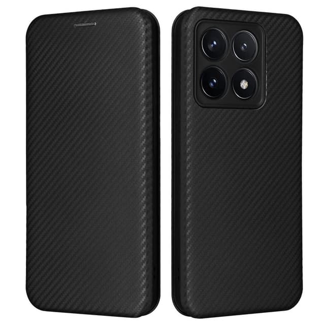 SKALO Xiaomi 14T Carbon Fiber Plånboksfodral - Svart