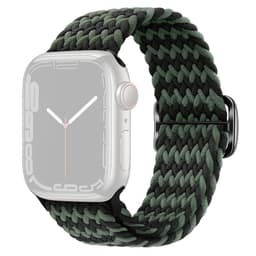SKALO Flätat tygarmband Apple Watch Series 4-6 40mm - Grön-Svart