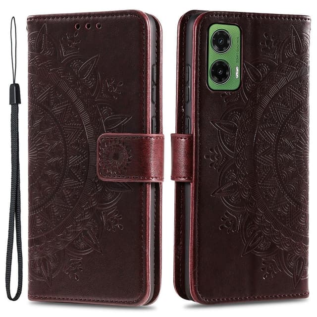 SKALO Motorola Moto G35 5G Mandala lompakkokotelo - Ruskea