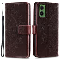 SKALO Motorola Moto G35 5G Mandala Plånboksfodral - Brun