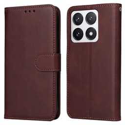 SKALO Xiaomi 14T Pro PU-Läder Plånboksfodral - Brun