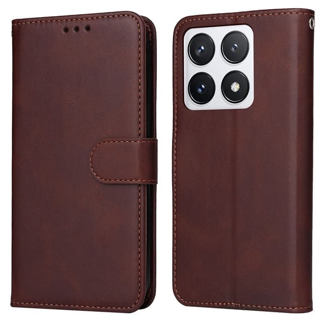 SKALO Xiaomi 14T Pro PU-læder Pungetui - Brun