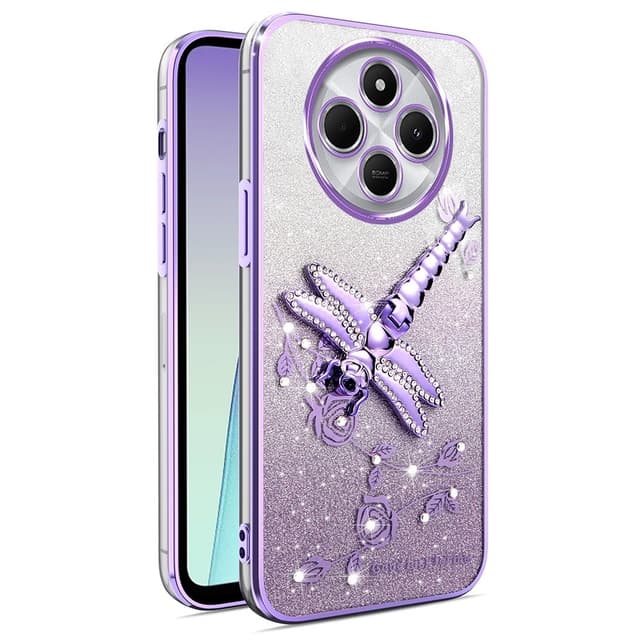 SKALO Xiaomi Redmi 14C KADEM Dragonfly Glitter Skal - Lila