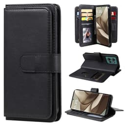 SKALO Motorola Edge 50 5G 10-lokeroa Lompakkokotelo - Musta