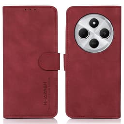SKALO Xiaomi Redmi 14C KHAZNEH Lompakkokotelo PU-nahasta - Punainen