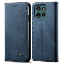 SKALO Motorola Edge 50 5G Jeans Flip Cover - Blå