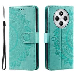 SKALO Xiaomi Redmi 14C Mandala Plånboksfodral - Turkos