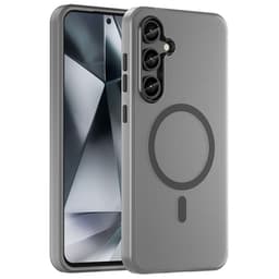 SKALO Samsung S24 FE Matta Translucent Hybrid Suojakuori - Musta