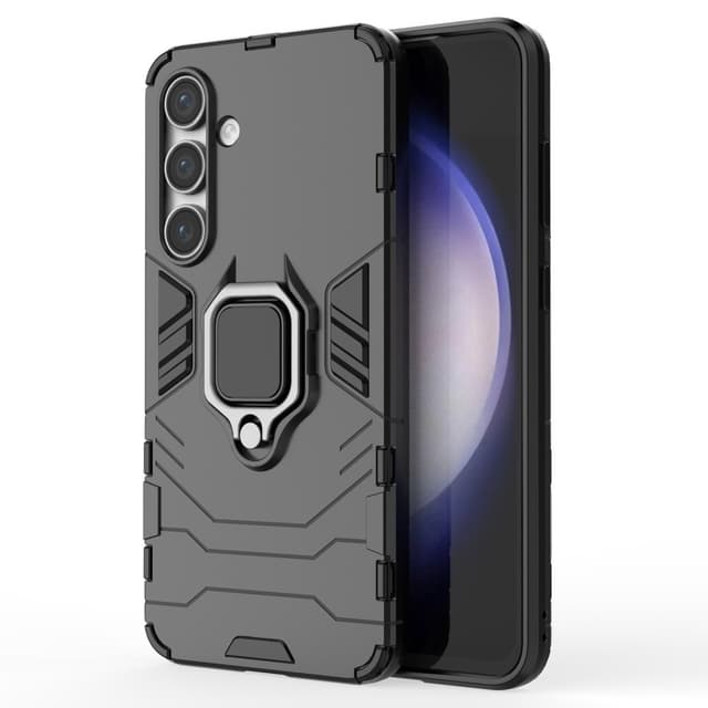 SKALO Samsung S24 FE Armor Hybrid metal ring cover - Sort