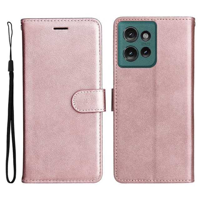SKALO Motorola Edge 50 5G PU-Läder Plånboksfodral - Roséguld