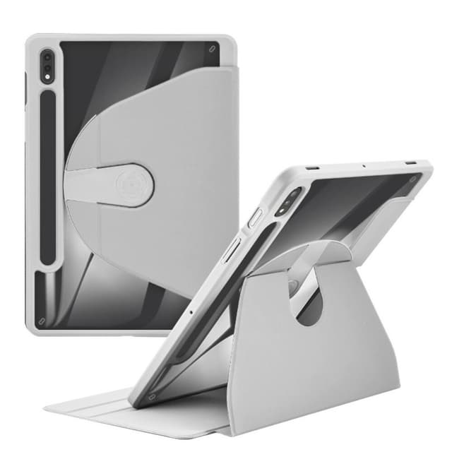 SKALO Samsung Tab S9+/S9 FE+ 360 PU-nahkainen Suojakotelo - Harmaa