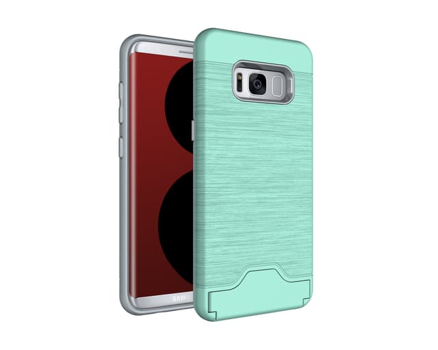 Samsung S8 | Armor skal | Korthållare - Turkos