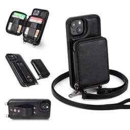 Avtagbart iPhone-plånboksfodral med axelrem iPhone 15 Pro