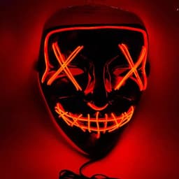Halloweenmaske Glowing Rød