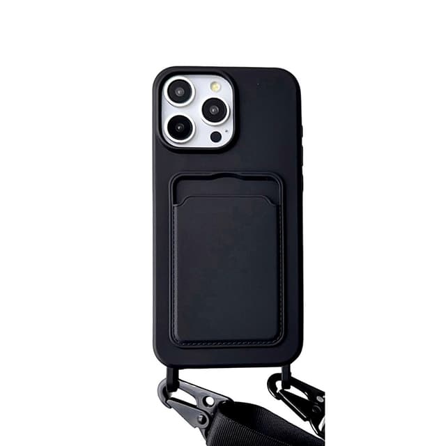 Suojaava iPhone 16 -sarjan puhelinkotelo korttitelineellä ja narulla iPhone 16