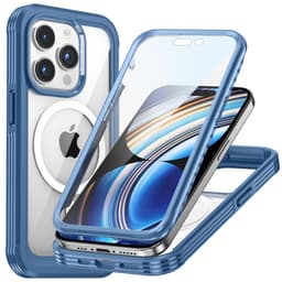 Beskyttelsescover til iPhone 15 Pro, magnetisk adsorption, anti-chok, anti-fald Blå