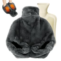 Pehmoinen kuminen kuumavesipullo Harmaa
