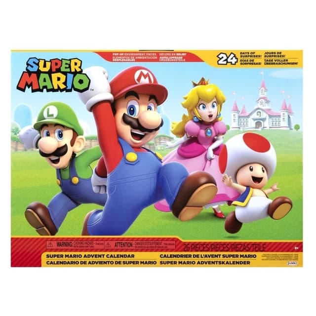 JAKKS Pacific Super Mario Adventskalender 2,5 tums figurer & tillbehör Klassiskt tema