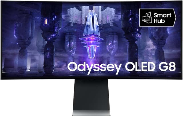 Samsung Odyssey G8 S34BG850S 34" välvd OLED-bildskärm (silver)