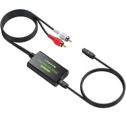 NÖRDIC Analogi-digitaaliäänimuunnin RCA-digitaaliksi Toslink SPDIF -optinen optisella kaapelilla