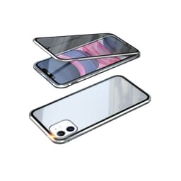 Magnetisk cover til iPhone, dobbeltsidet hærdet glasdæksel Sølv iPhone 16 Pro