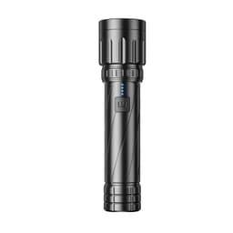 Zoombar oppladbar lommelykt 5 moduser Sort