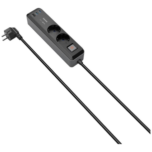Hama 2-veis grenuttak med USB-lading