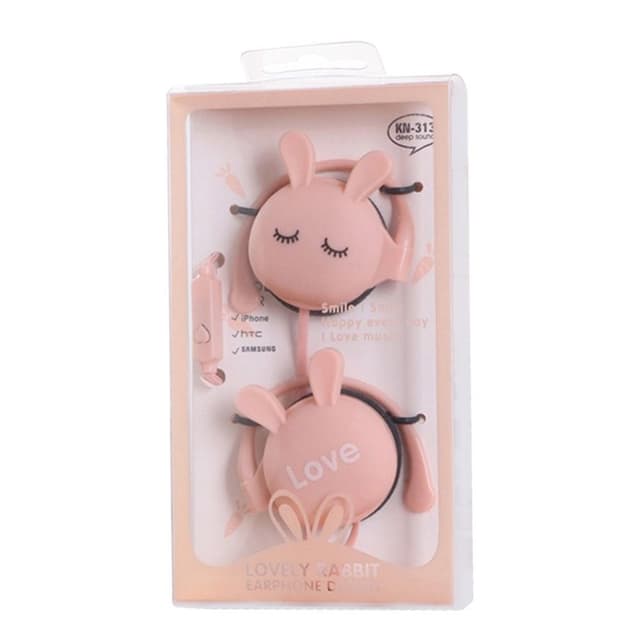Rabbit Earbuds 3.5mm Over Ear hörlurar - Rosa