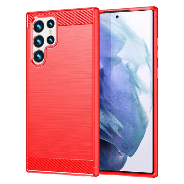 SKALO Samsung S23 Ultra Armor Carbon Stöttåligt TPU-skal - Röd