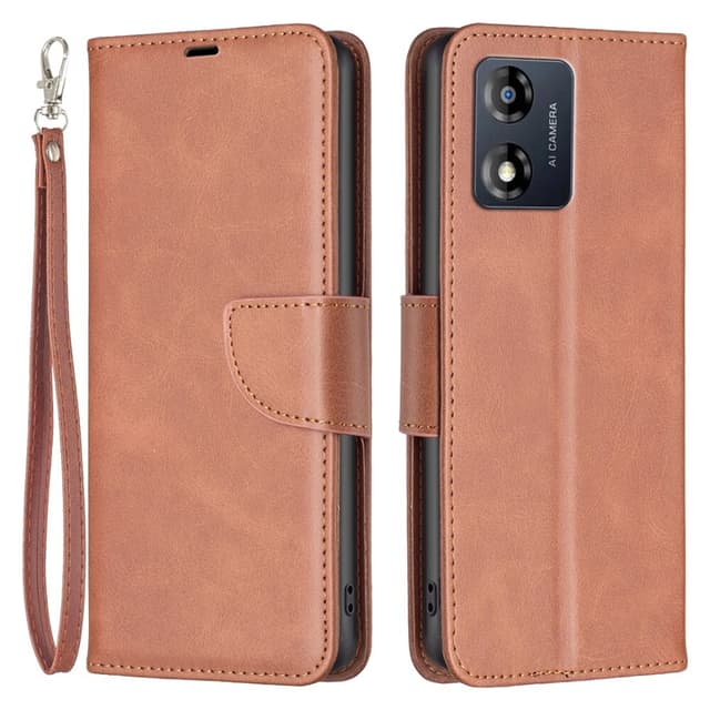 SKALO Motorola Moto E13 4G Lompakkokotelo PU-nahkaa - Ruskea