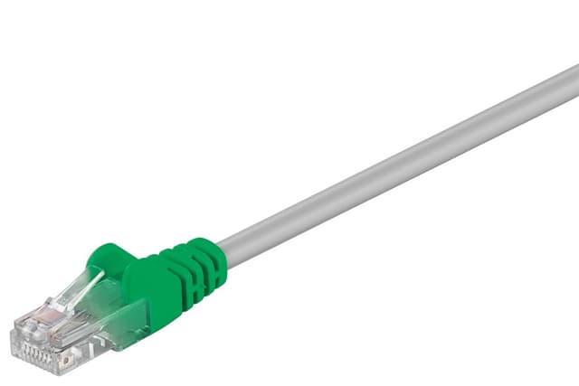 Krydset netværkskabel CAT 5e, U/UTP, grå-Grøn, 3 m