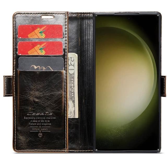 CaseMe Wallet 3-kort Samsung Galaxy S23 Ultra - Brun